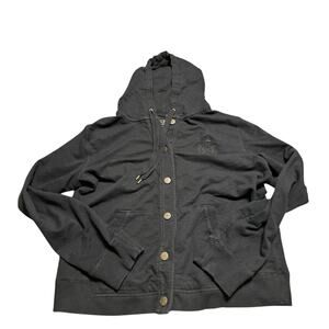 Lauren Ralph Lauren Black Button Up Hoodie Size Large